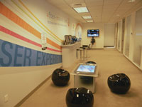 New-York, grande pièce, supports tactiles, démonstration d'applications